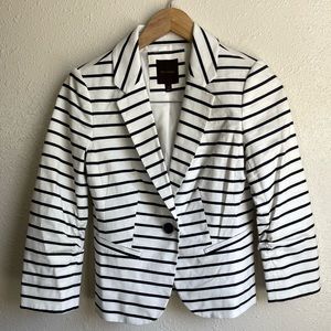 The Limited Navy and White striped Single Button Blazer, XS